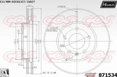 Maxtech 871534.0080 - Brake Disc autospares.lv