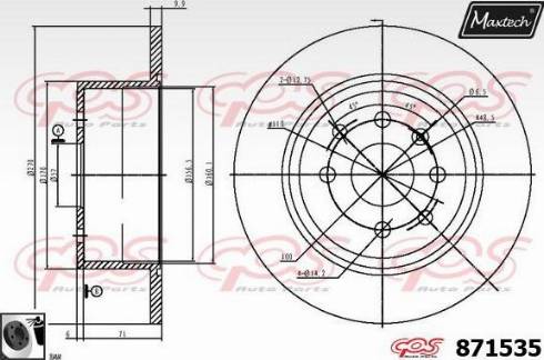 Maxtech 871535.0060 - Brake Disc autospares.lv