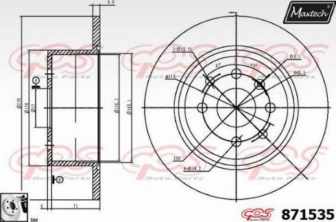 Maxtech 871535.0080 - Brake Disc autospares.lv