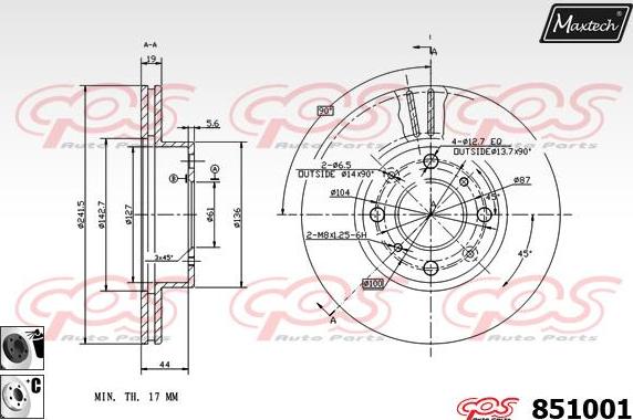 Maxtech 871535 - Brake Disc autospares.lv