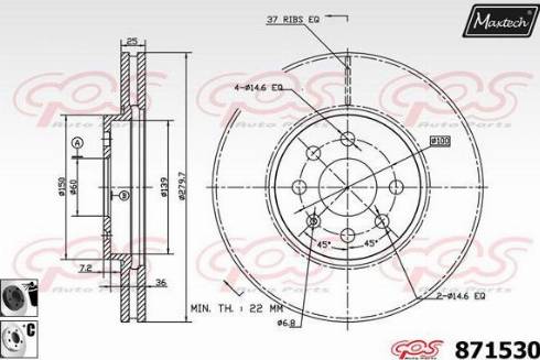 Maxtech 871530.6060 - Brake Disc autospares.lv