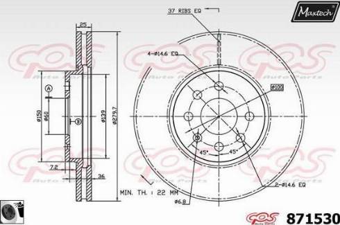 Maxtech 871530.0060 - Brake Disc autospares.lv