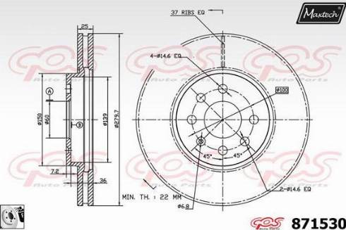 Maxtech 871530.0080 - Brake Disc autospares.lv