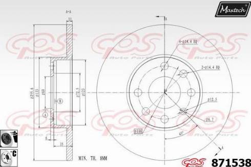 Maxtech 871538.6060 - Brake Disc autospares.lv