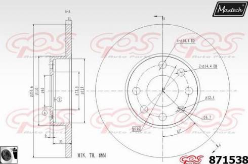 Maxtech 871538.0060 - Brake Disc autospares.lv