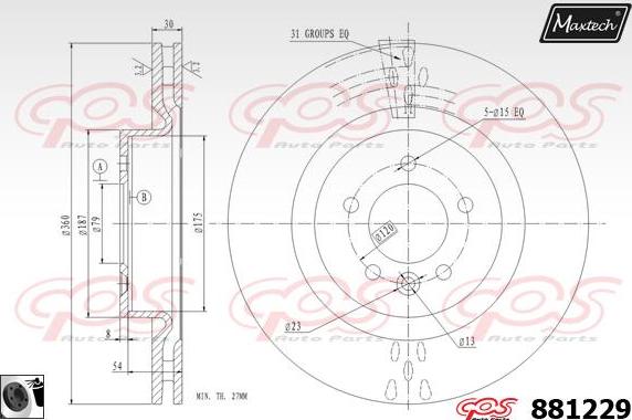 Maxtech 871538 - Brake Disc autospares.lv