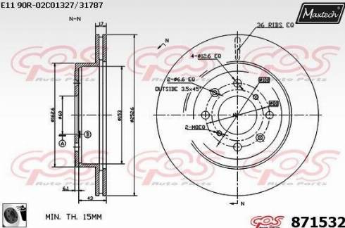 Maxtech 871532.0060 - Brake Disc autospares.lv