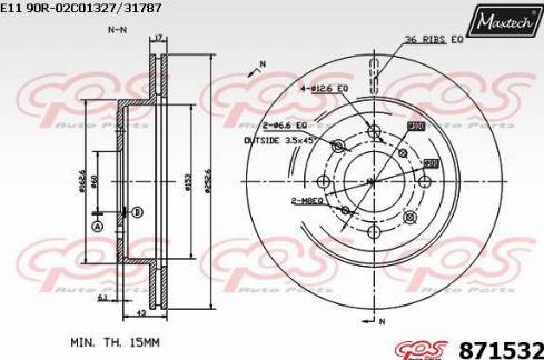 Maxtech 871532.0000 - Brake Disc autospares.lv