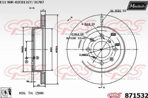 Maxtech 871532.0080 - Brake Disc autospares.lv