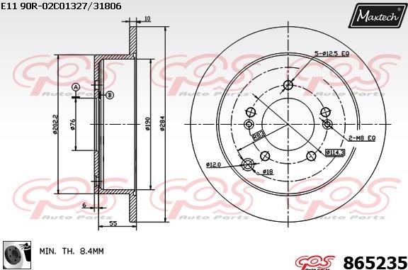 Maxtech 871537 - Brake Disc autospares.lv