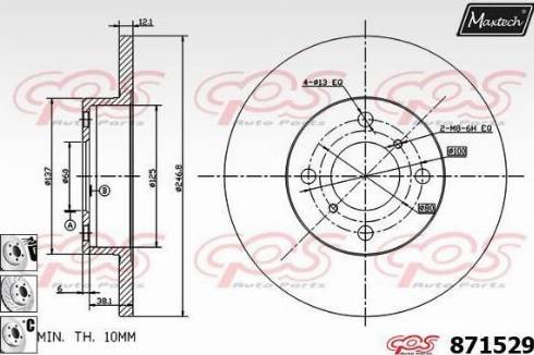 Maxtech 871529.6880 - Brake Disc autospares.lv