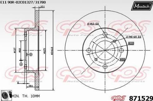 Maxtech 871529.0060 - Brake Disc autospares.lv