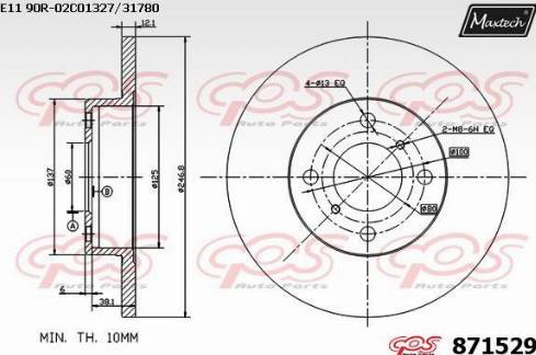 Maxtech 871529.0000 - Brake Disc autospares.lv