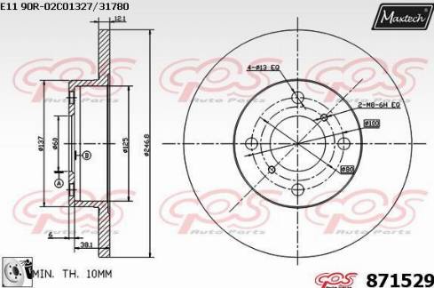 Maxtech 871529.0080 - Brake Disc autospares.lv