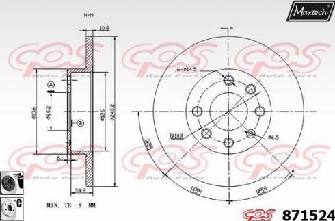 Maxtech 871524.6060 - Brake Disc autospares.lv