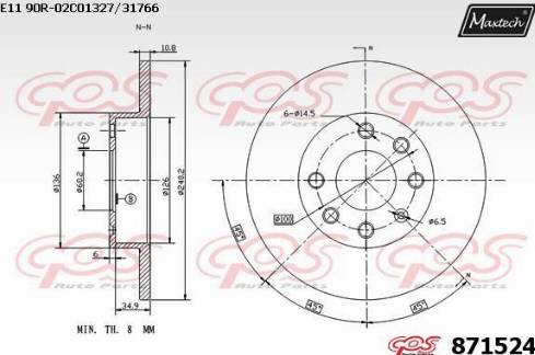 Maxtech 871524.0000 - Brake Disc autospares.lv