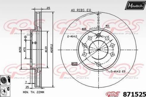 Maxtech 871525.6060 - Brake Disc autospares.lv