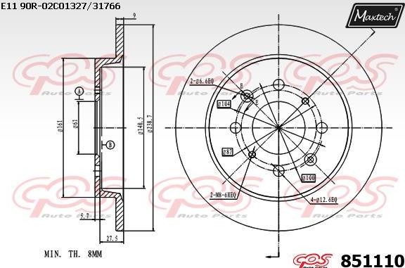 Maxtech 871521 - Brake Disc autospares.lv