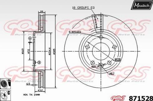 Maxtech 871528.6060 - Brake Disc autospares.lv