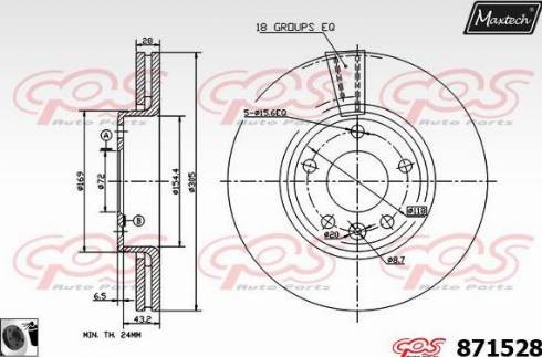 Maxtech 871528.0060 - Brake Disc autospares.lv