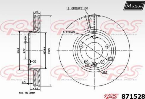 Maxtech 871528.0000 - Brake Disc autospares.lv