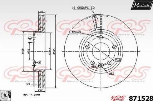 Maxtech 871528.0080 - Brake Disc autospares.lv