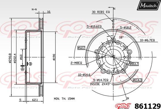 Maxtech 871528 - Brake Disc autospares.lv