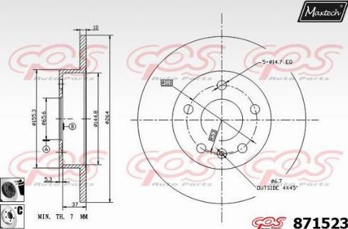 Maxtech 871523.6060 - Brake Disc autospares.lv