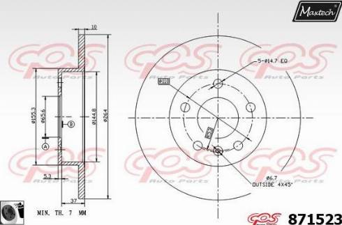 Maxtech 871523.0060 - Brake Disc autospares.lv