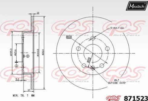 Maxtech 871523.0000 - Brake Disc autospares.lv