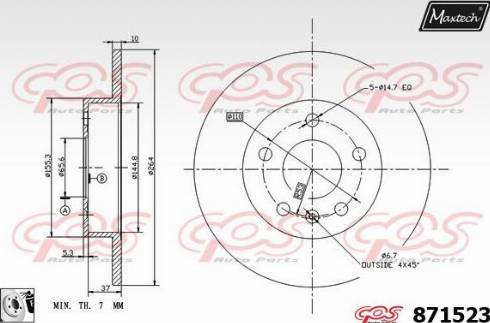 Maxtech 871523.0080 - Brake Disc autospares.lv