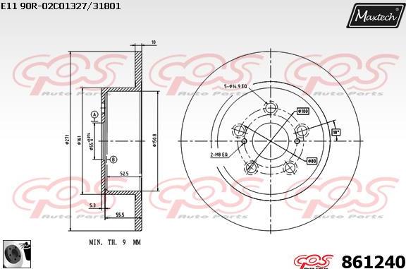 Maxtech 871523 - Brake Disc autospares.lv