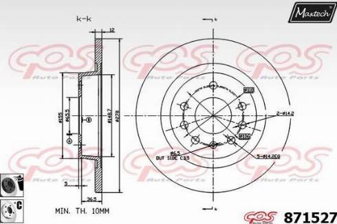 Maxtech 871527.6060 - Brake Disc autospares.lv