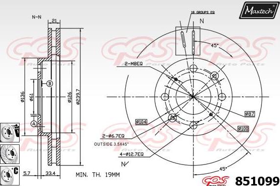 Maxtech 871527 - Brake Disc autospares.lv