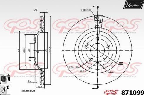 Maxtech 871099.6060 - Brake Disc autospares.lv