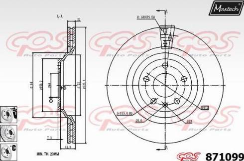 Maxtech 871099.6880 - Brake Disc autospares.lv