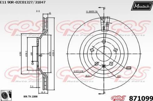 Maxtech 871099.0060 - Brake Disc autospares.lv