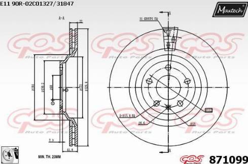 Maxtech 871099.0080 - Brake Disc autospares.lv