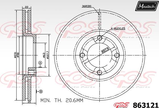 Maxtech 871099 - Brake Disc autospares.lv