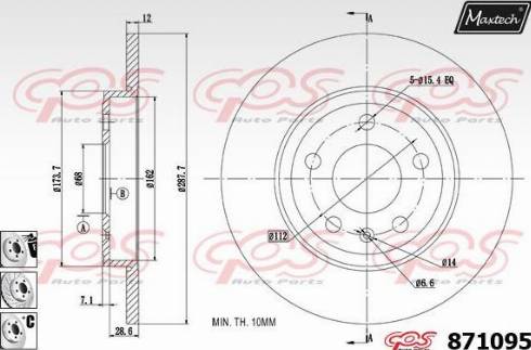 Maxtech 871095.6880 - Brake Disc autospares.lv