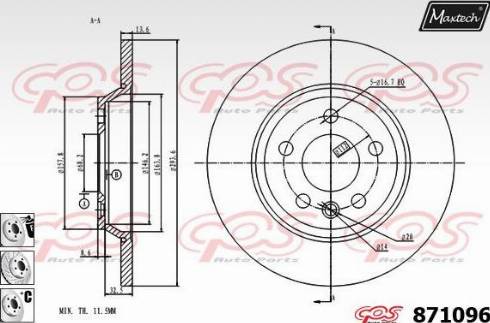 Maxtech 871096.6980 - Brake Disc autospares.lv