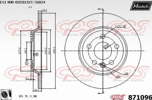 Maxtech 871096.0060 - Brake Disc autospares.lv