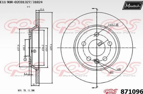 Maxtech 871096.0000 - Brake Disc autospares.lv