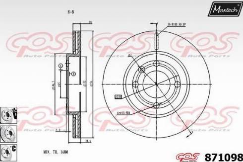 Maxtech 871098.6880 - Brake Disc autospares.lv