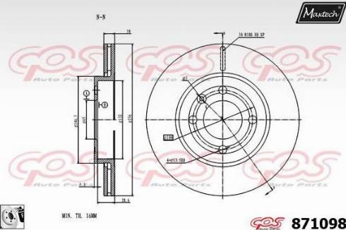 Maxtech 871098.0080 - Brake Disc autospares.lv