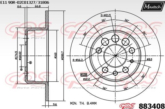 Maxtech 871098 - Brake Disc autospares.lv