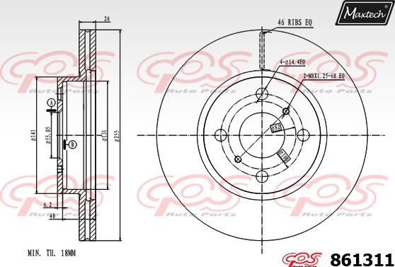 Maxtech 871093 - Brake Disc autospares.lv