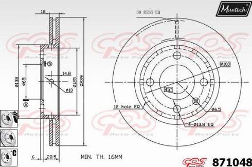 Maxtech 871048.6980 - Brake Disc autospares.lv