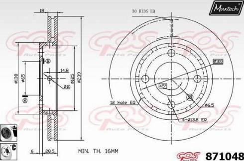 Maxtech 871048.6060 - Brake Disc autospares.lv