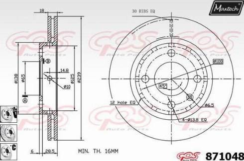 Maxtech 871048.6880 - Brake Disc autospares.lv